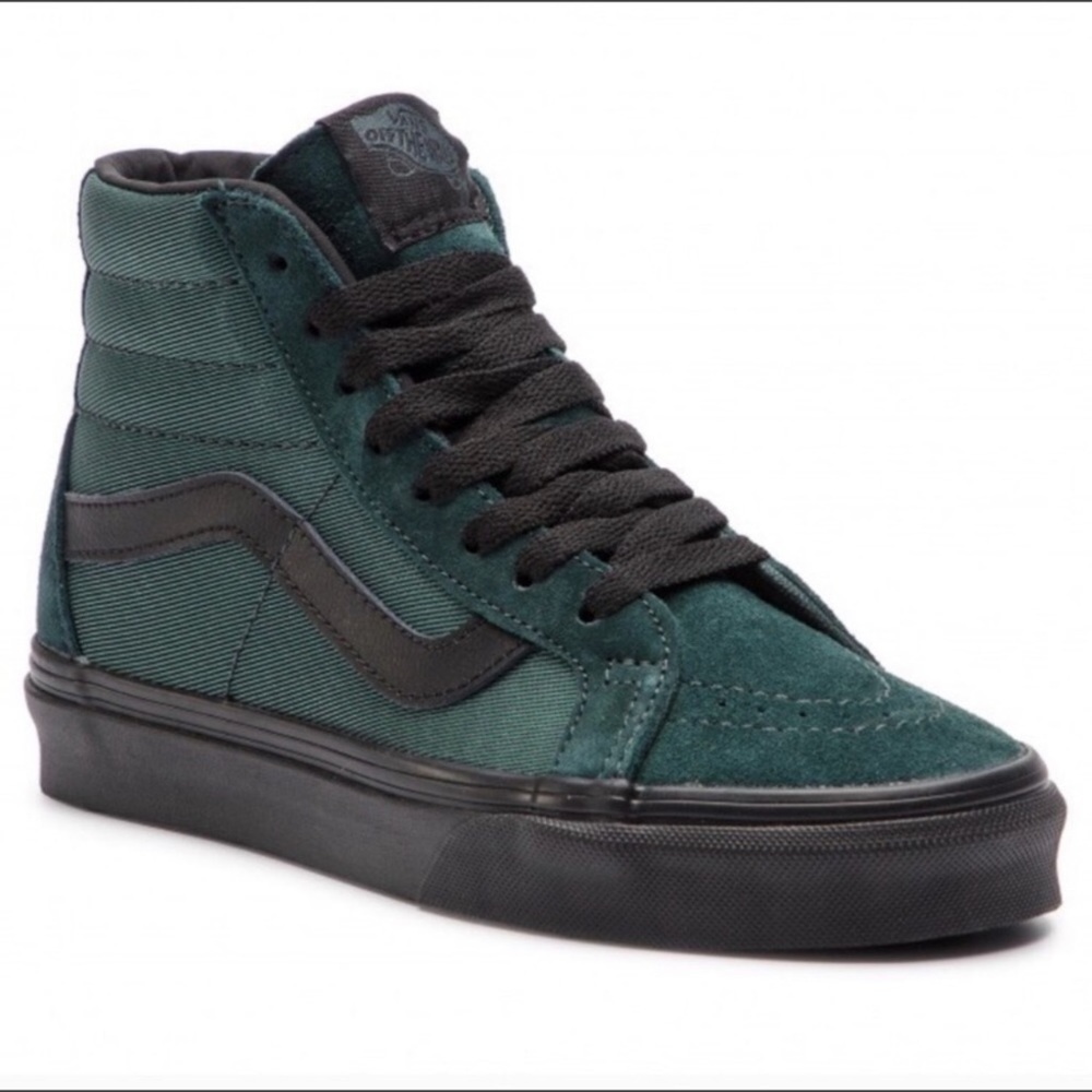 Vans Sk8 Hi Reissue Metallic Twill High Top Sneaker Size 9.5 Women Green Black
